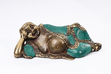 Bronze Happy Buddha Lying