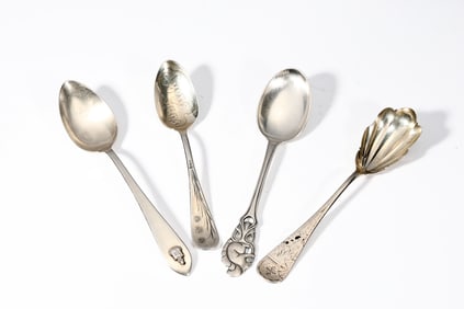 Four Assorted Sterling Silver Souvenir Spoons