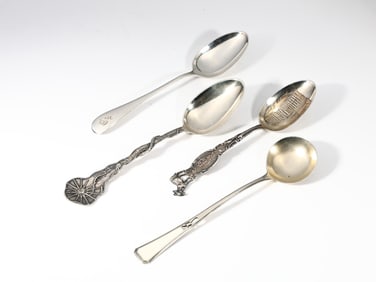 Four Assorted Sterling Silver Souvenir Spoons