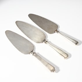 Three Vintage Sterling Silver Handle Cake Pie Servers