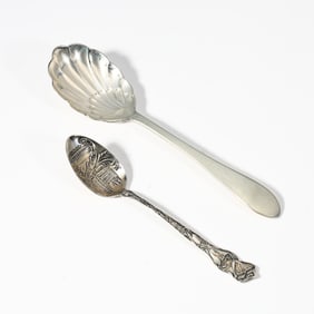 Sterling Silver Temple Salt Lake City Spoons, Shell Serving Spoon