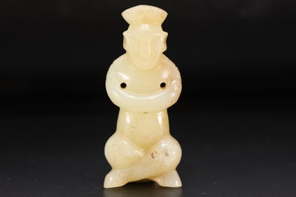 Jade Carved Character Shape Ornament