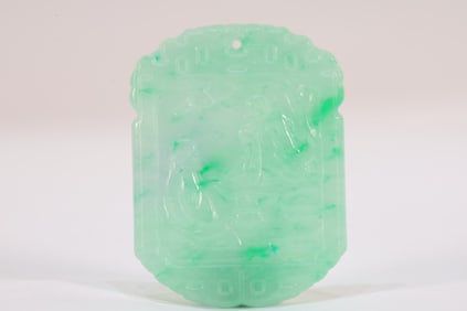 Jadeite Carved Character Story Pattern Pendant