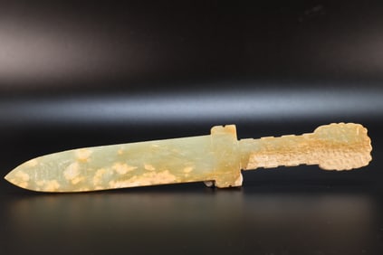 Jade Carved Cloud Pattern Sword Ornament
