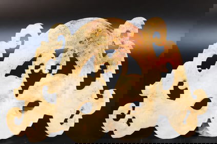 Jade Carved Dragon Shape Bi