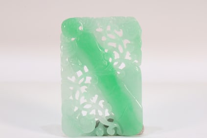 Jadeite Carved Flower Pattern Pendant