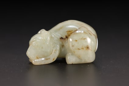 Jade Carved Bear Shape Ornament