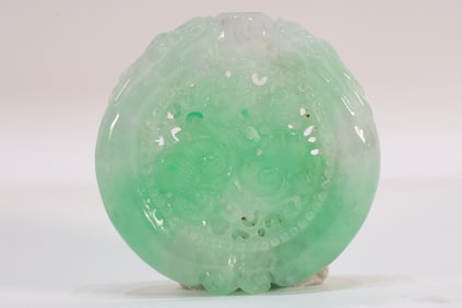Jadeite Carved Reishi Mushroom Pattern Incense Burner