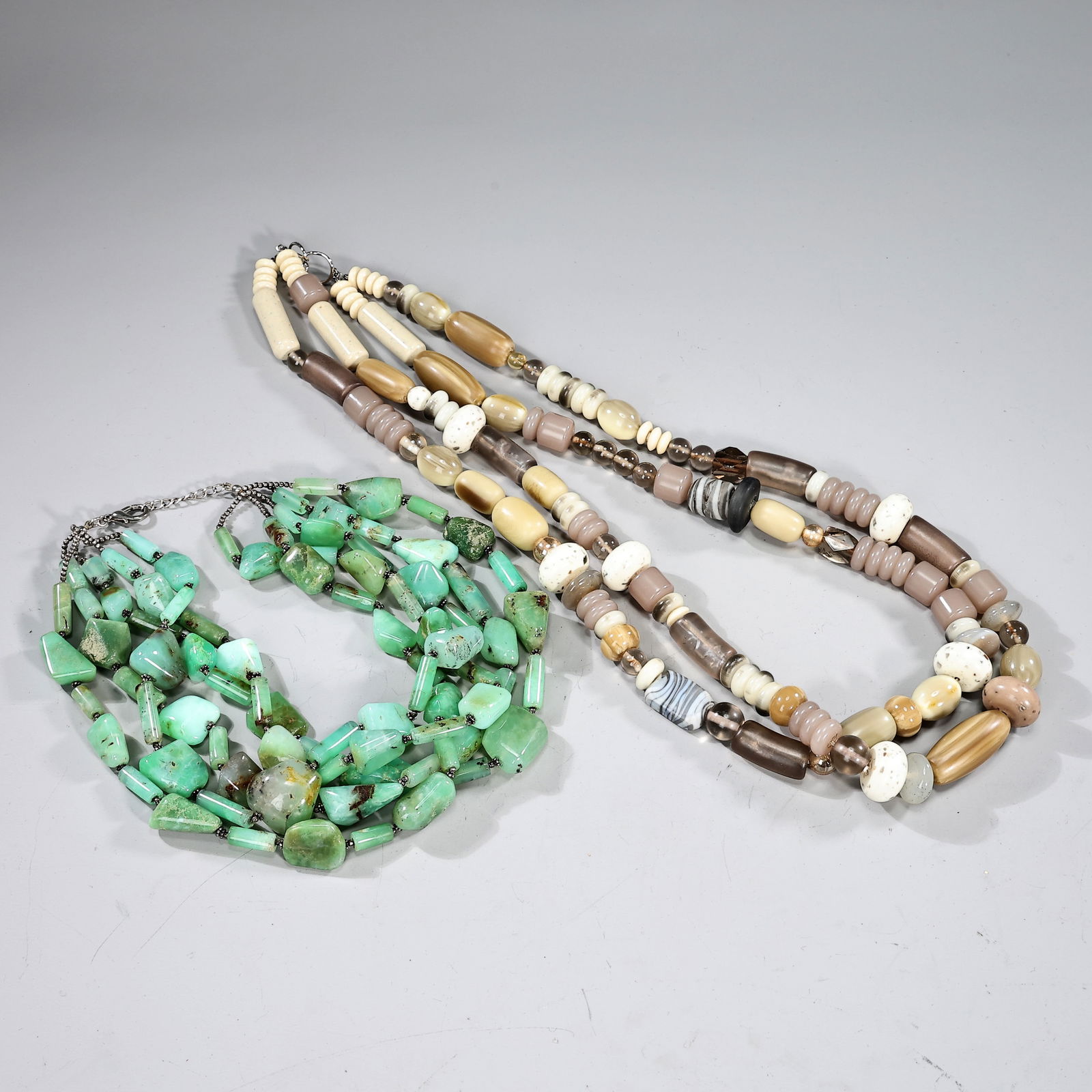 Two Multi-Strand Mixed Material Beaded Necklaces (1 of 6)