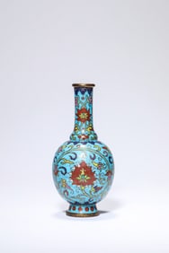 Bronze Cloisonne Carved Flower Pattern Vase
