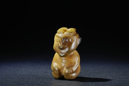 Jade Carved Character Shape Ornament