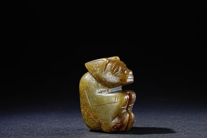 Jade Carved Bear Shape Ornament