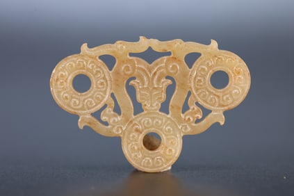 Jade Carved Dragon Pattern Bi