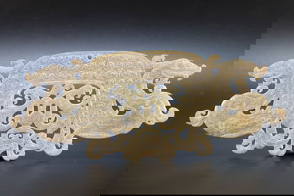 Jade Carved Dragon Pattern Bi