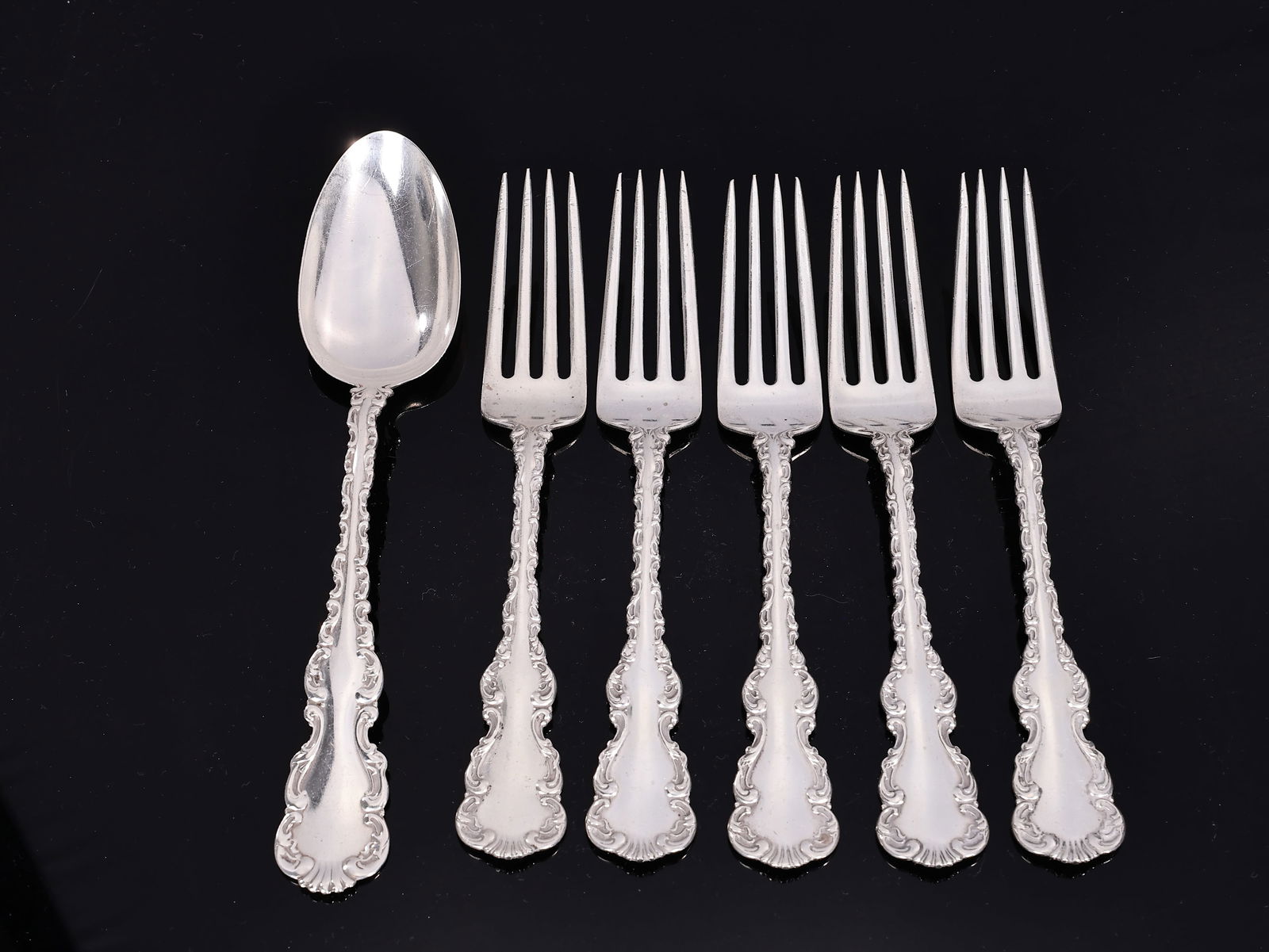 Louis XV By Whiting Sterling Silver Cutlery, Forks And Spoon (1 of 7)
