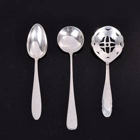 Three Sterling Silver Table Spoons Including Hand Wrought Fargo