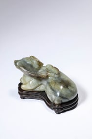 Jade Carved Ram Shape Ornament