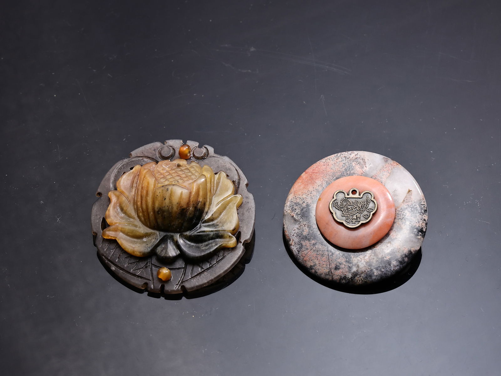 Two Carved Gemstone Unique Brooches (1 of 7)