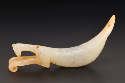 Jade Carved Mantis Shape Ornament