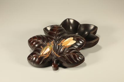 Red Sandalwood Inlaid Gem Stone Carved Insent Pattern Lid Box