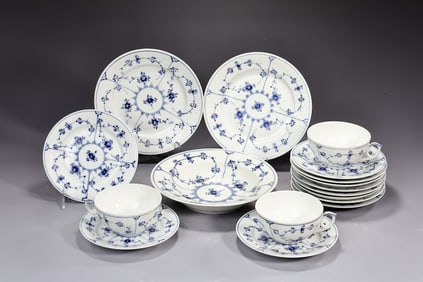 Royal Copenhagen Blue Fluted Dinner Service Parts 17pc
