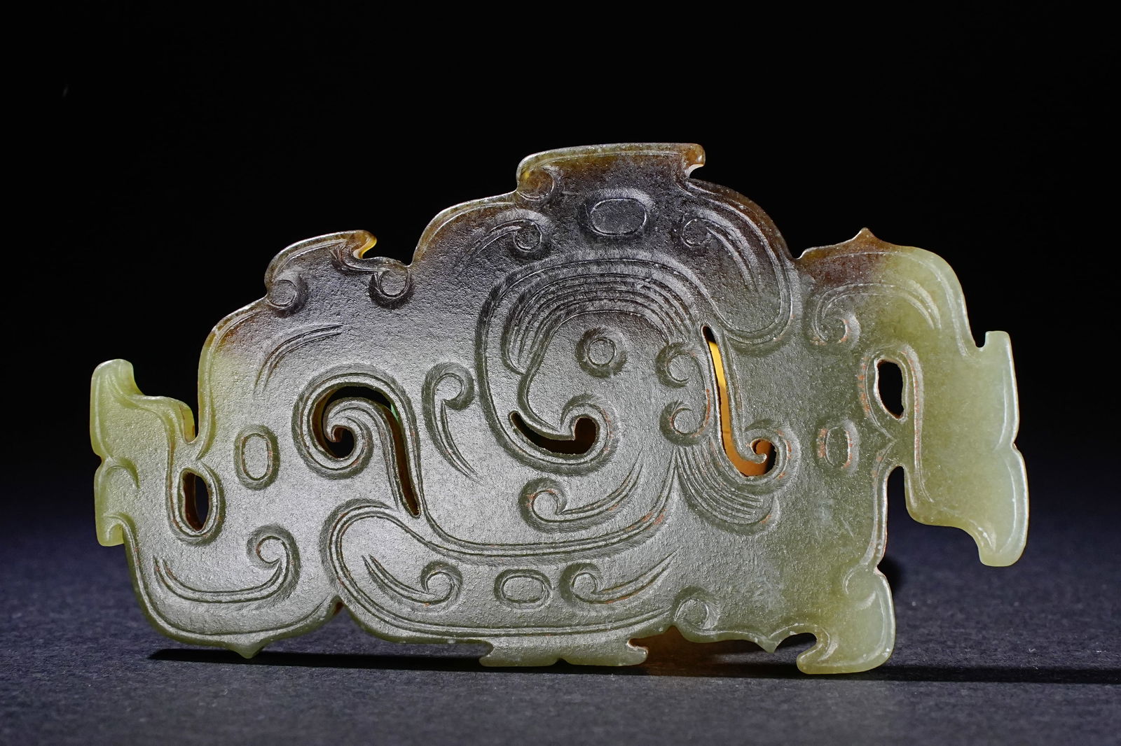 Jade Carved Dragon Pattern Dragon Shape Bi (1 of 10)