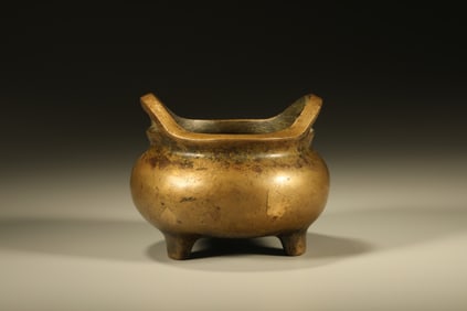 Bronze Carved Double Ears Incense Burner