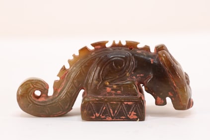 Jade Carved Beast Shape Stone Seal