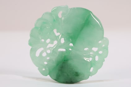 Jadeite Carved Flower Pattern Pendant
