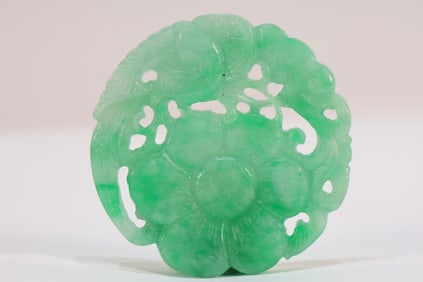 Jadeite Carved Flower Pattern Pendant