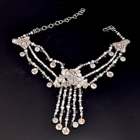 Art Deco Silver Multiple Strand Necklace