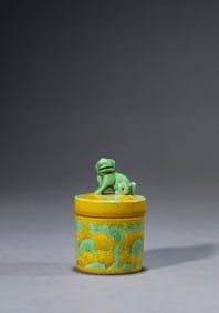 Sancai Deer and Pine Tree Pattern Porcelain Lid Box