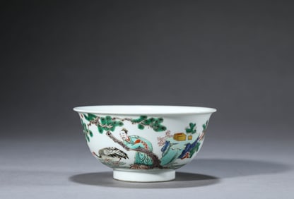 Wucai Character Story Pattern Porcelain Bowl
