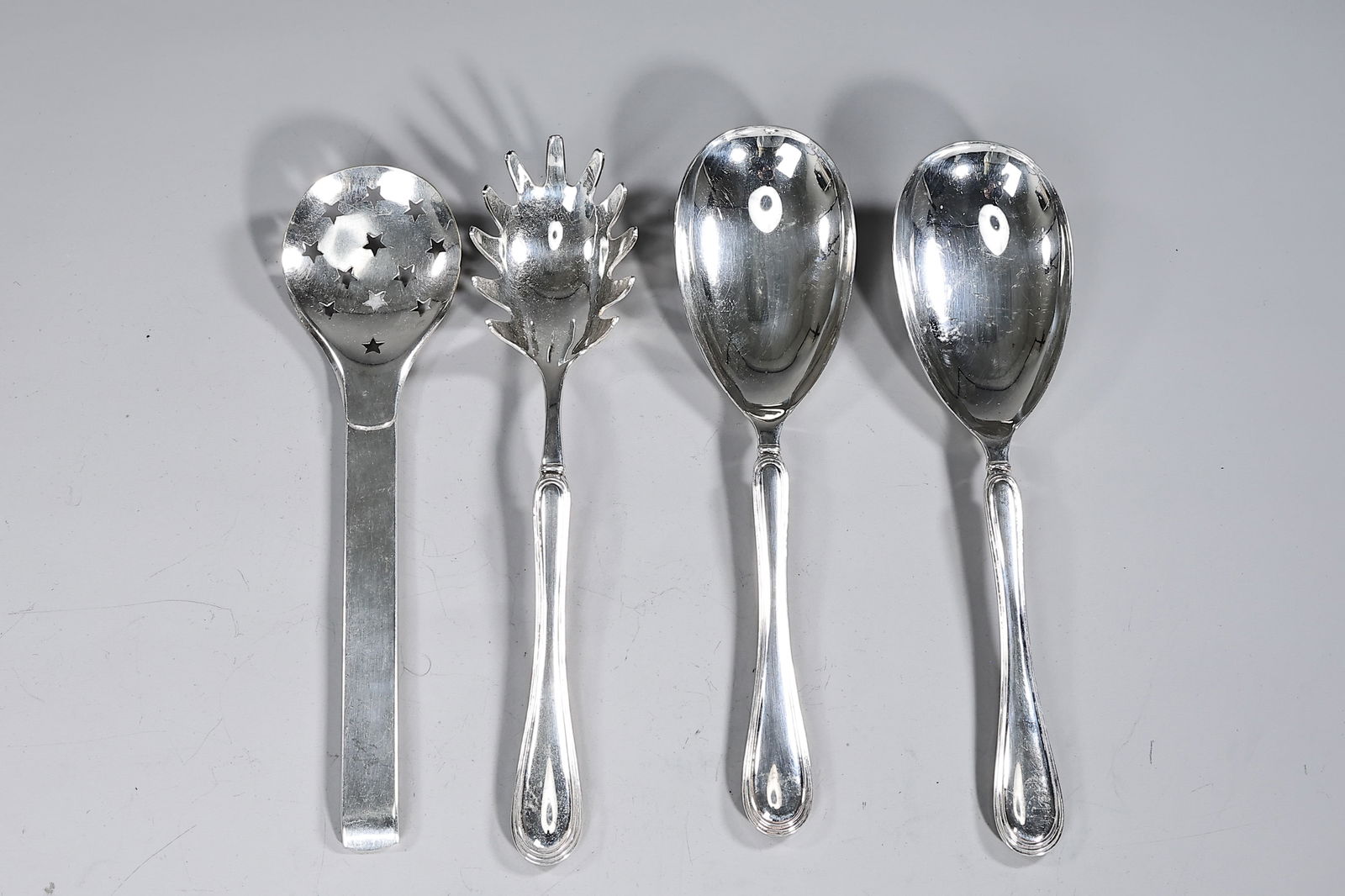 Silver Plate Metal Serving Spoons Set Of 4 (1 of 7)
