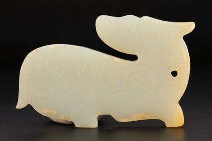 Jade Carved Deer Shape Bi