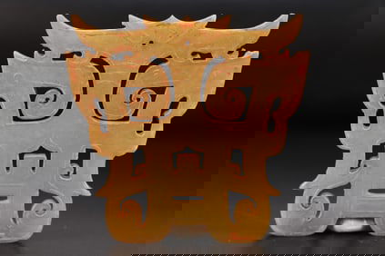 Jade Carved Dragon Pattern Bi