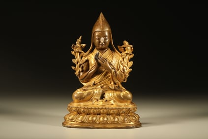 Gilt Bronze Tsongkhapa Figure