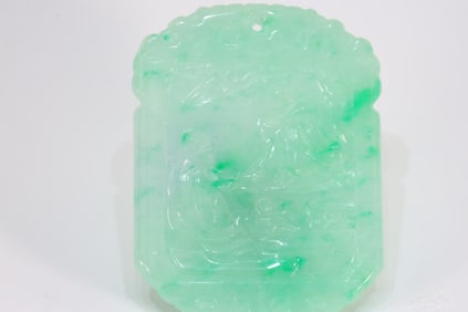 Jadeite Carved Character Story Pattern Pendant