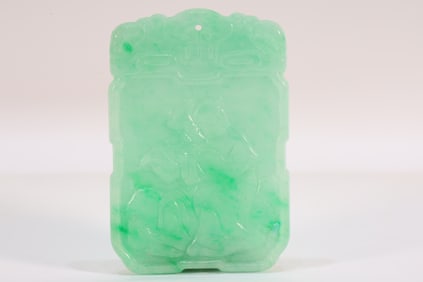 Jadeite Carved Character Story Pattern Pendant