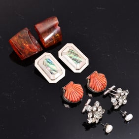 Mixed Vintage Post, Clip On Earrings And Cufflink