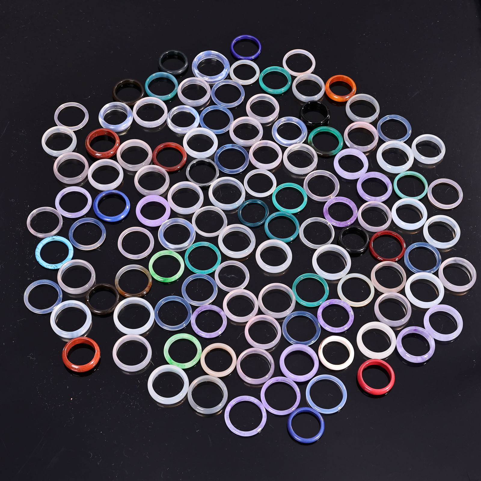 Collection Of Gemstone Crystal Rings: Collection Of Gemstone Crystal Rings (US Size 7.5 more or less)