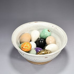 Collection Decorative Easter Egg Assorted Material With Bowl