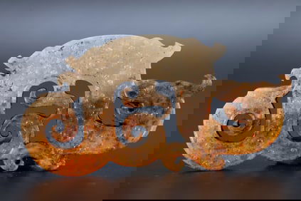 Jade Carved Dragon Shape Bi