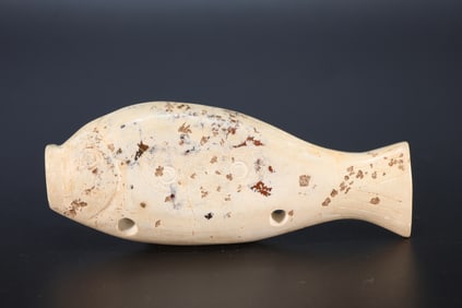 Liangzhu Jade Carved Beast Face Pattern Fish Shape Ornament