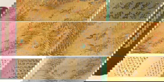 Chinese Drawing Landscape Hand Scroll,Zhang Daqian Mark