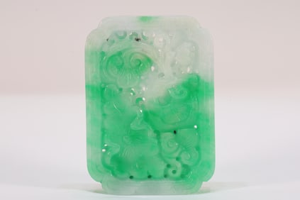 Jadeite Carved Reishi Mushroom Pattern Incense Burner