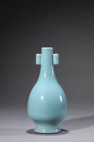 Light Grey Glazed Porcelain Double Ears Vase