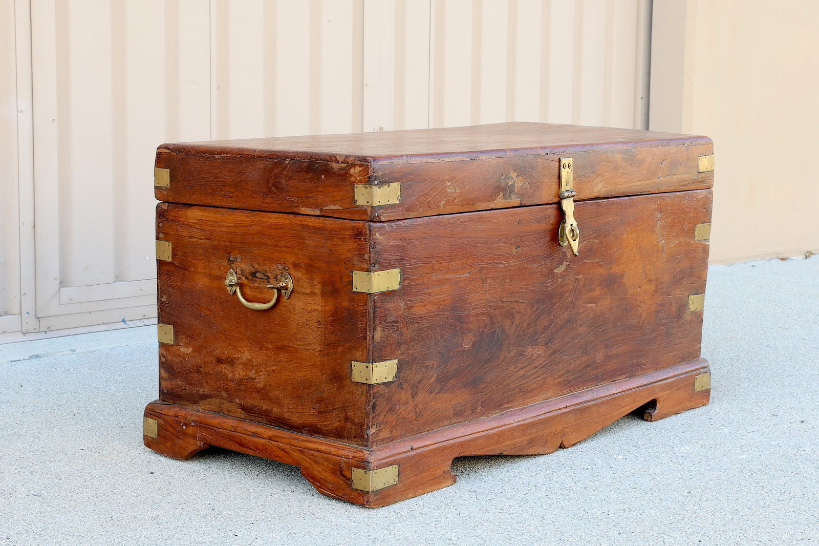 Brass Bound Wood Trunk And Chest (1 of 7)