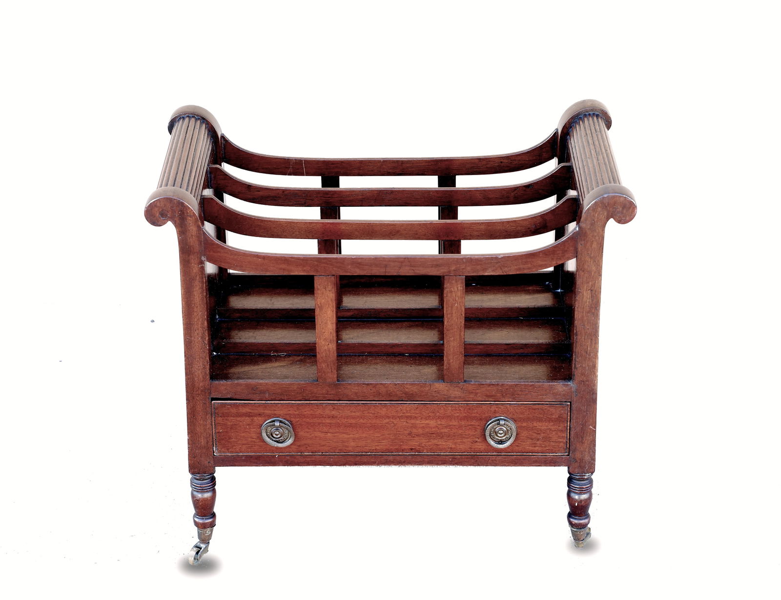 Mahogany Canterbury Newspaper Magazine Rack (1 of 8)