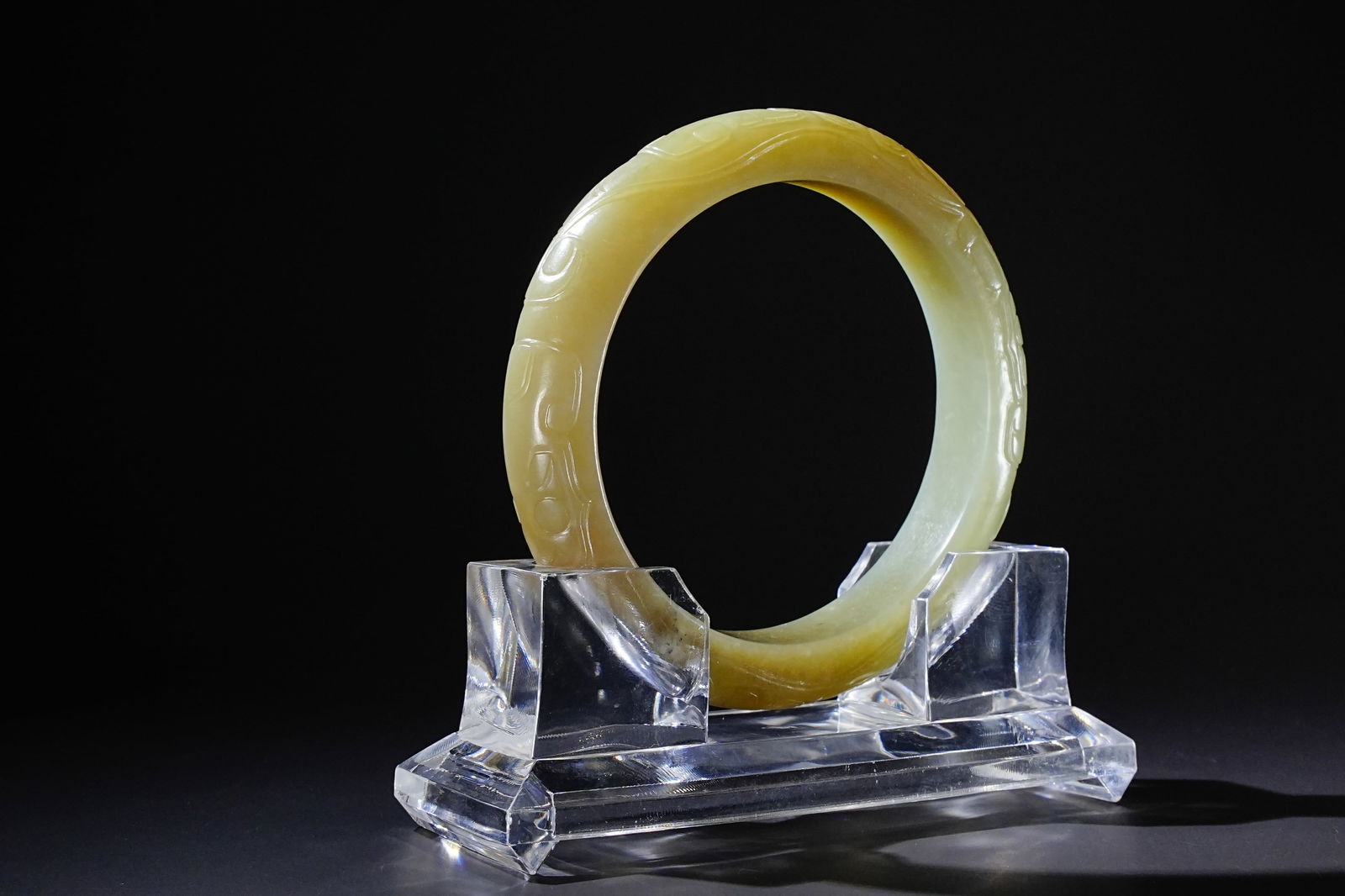 Jade Dragon Pattern Bangle - 3